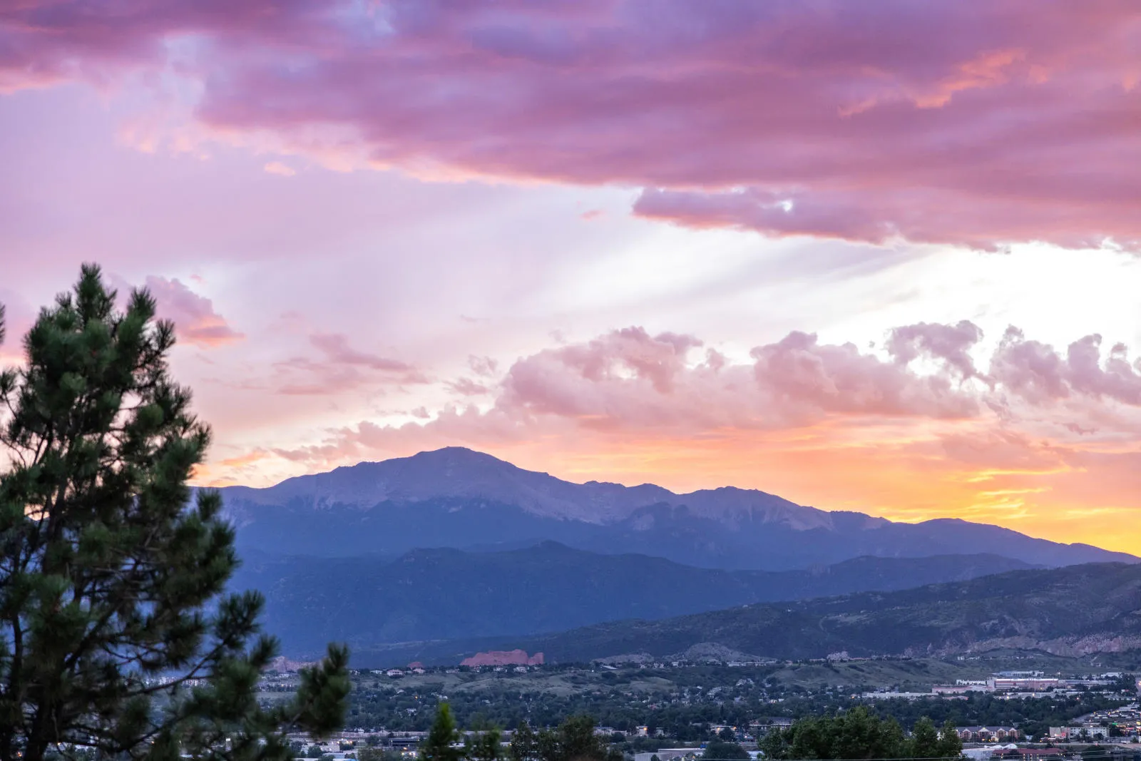 Pikes Peak at Sunset taken by Gabby Hensley, UCCS 8/28/2024