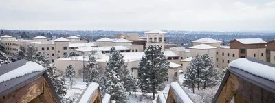 snow-covered campus