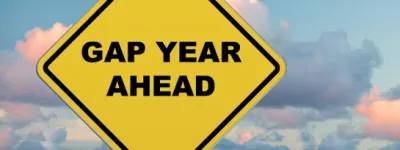 Road sign that says "Gap Year Ahead"