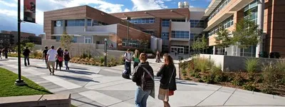 Students walking on campus