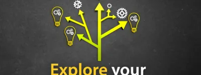 Infographic with arrows that says "Explore Your Path"