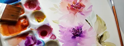 Photo of a watercolor flower painting